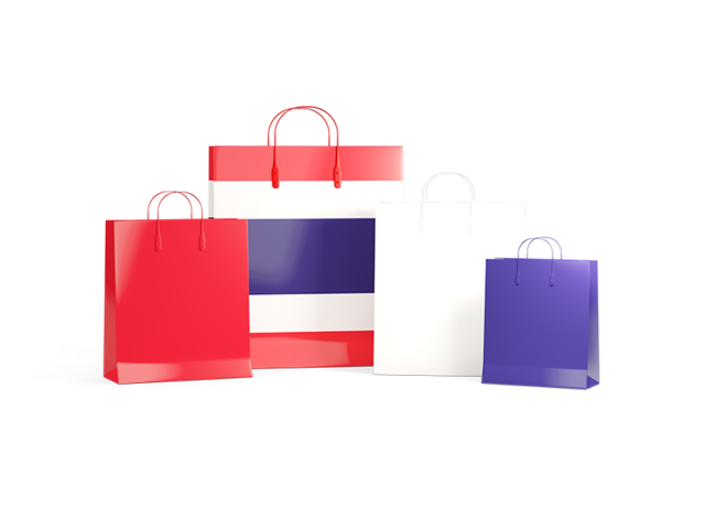 Shopping bags with flag. Download flag icon of Thailand at PNG format