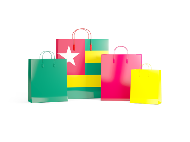 Shopping bags with flag. Download flag icon of Togo at PNG format