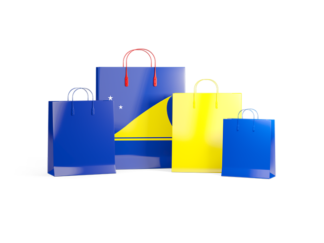 Shopping bags with flag. Download flag icon of Tokelau at PNG format
