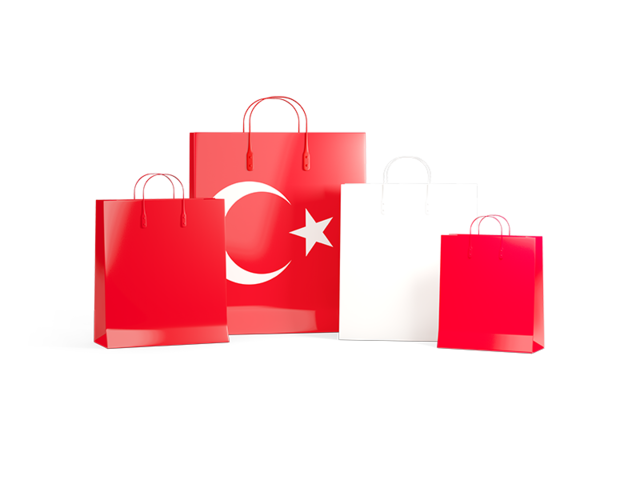 Shopping bags with flag. Download flag icon of Turkey at PNG format