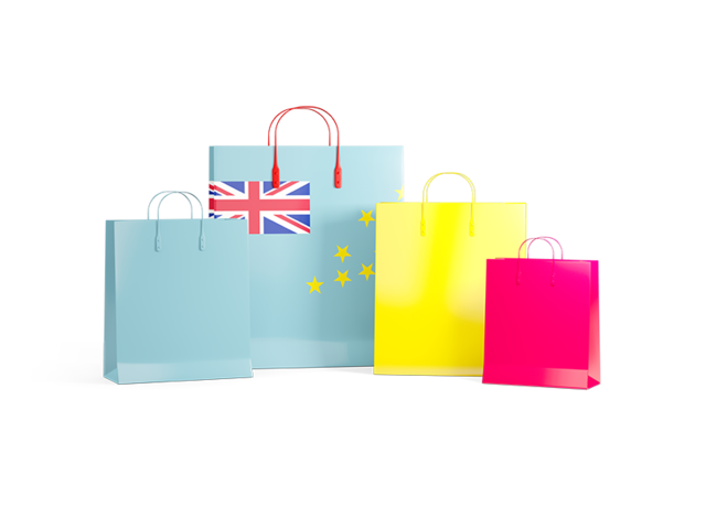 Shopping bags with flag. Download flag icon of Tuvalu at PNG format