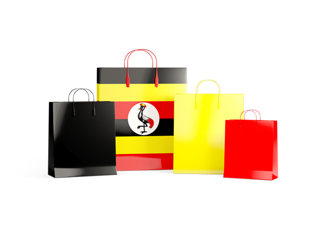 Shopping bags with flag. Download flag icon of Uganda at PNG format