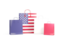 United States of America. Shopping bags with flag. Download icon.