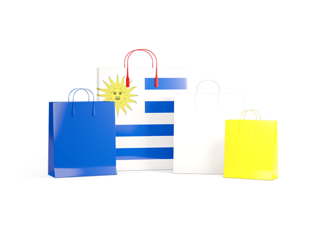 Shopping bags with flag. Download flag icon of Uruguay at PNG format