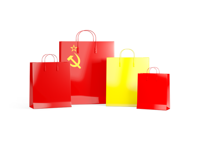 Shopping bags with flag. Download flag icon of Soviet Union at PNG format