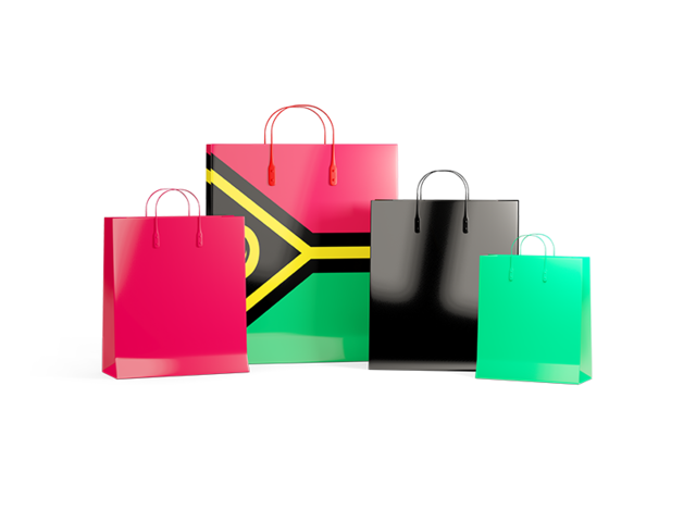 Shopping bags with flag. Download flag icon of Vanuatu at PNG format
