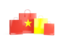 Vietnam. Shopping bags with flag. Download icon.