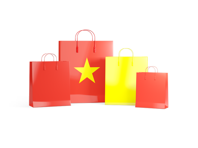 Shopping bags with flag. Download flag icon of Vietnam at PNG format