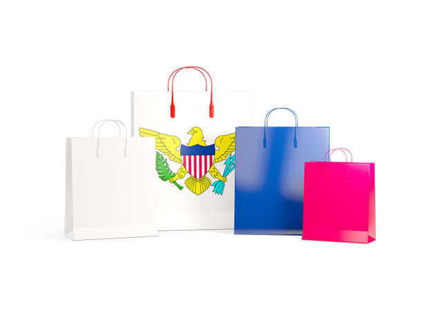 Shopping bags with flag. Download flag icon of Virgin Islands of the United States at PNG format