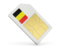 Belgium. Sim card icon. Download icon.