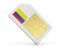 Colombia. Sim card icon. Download icon.