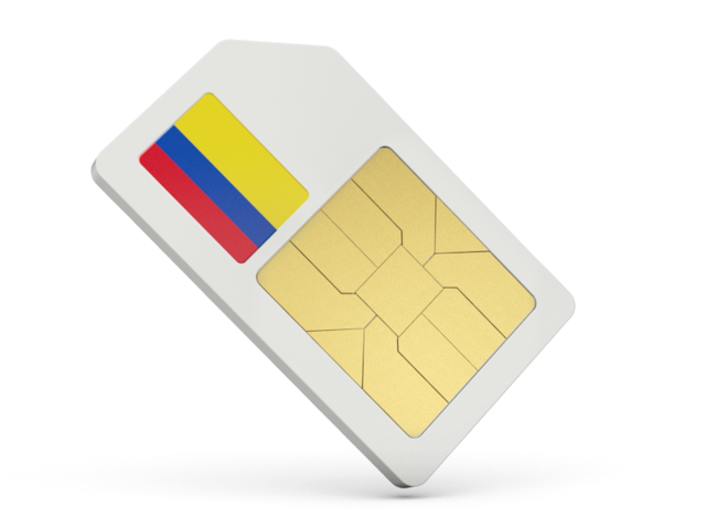 Sim card icon. Download flag icon of Colombia at PNG format