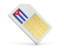 Cuba. Sim card icon. Download icon.