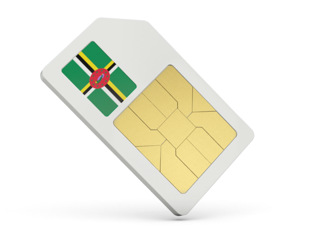 Sim card icon. Download flag icon of Dominica at PNG format