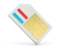 Luxembourg. Sim card icon. Download icon.