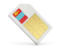 Mongolia. Sim card icon. Download icon.