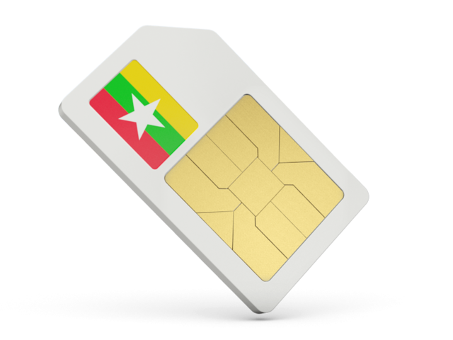 Sim card icon. Download flag icon of Myanmar at PNG format