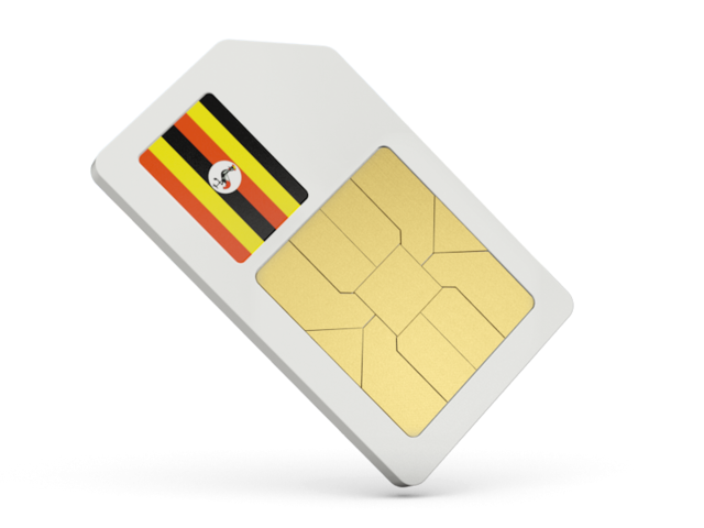 Sim card icon. Download flag icon of Uganda at PNG format