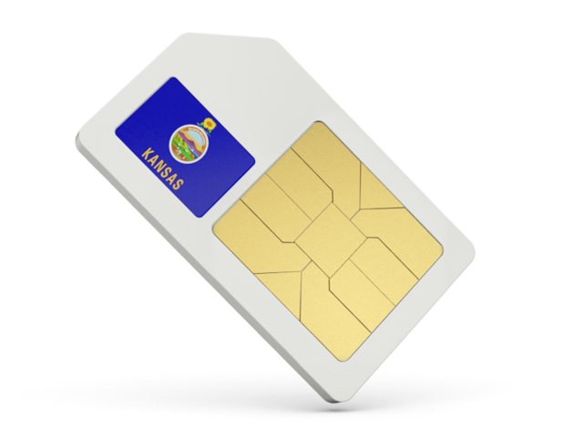 Sim card icon. Download flag icon of Kansas