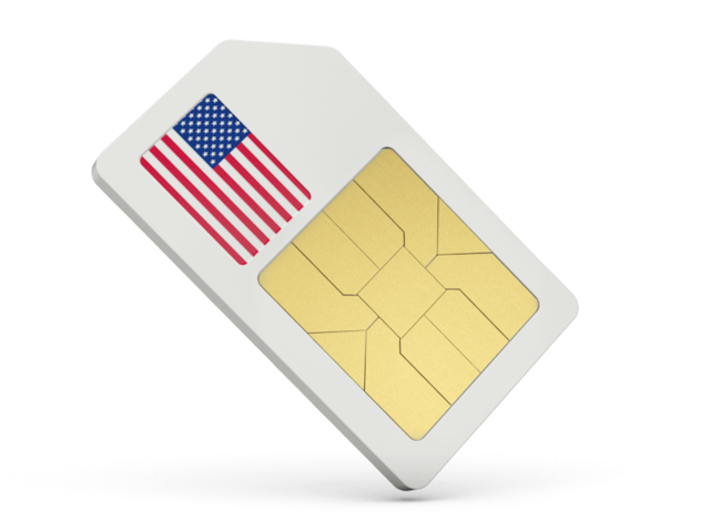 Sim card icon. Illustration of flag of United States of America