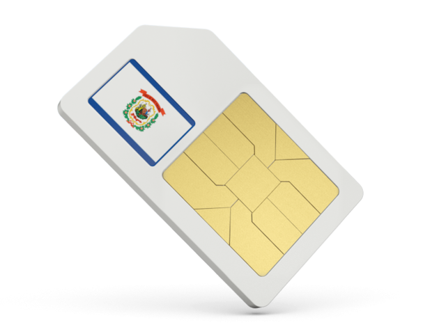Sim card icon. Download flag icon of West Virginia