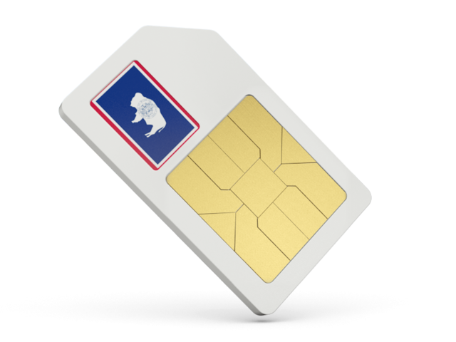 Sim card icon. Download flag icon of Wyoming