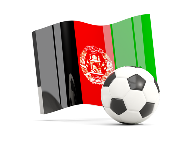 Футбольный мяч с волнистым флагом. Скачать флаг. Афганистан