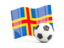 Aland Islands. Soccerball with waving flag. Download icon.