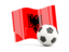 Albania. Soccerball with waving flag. Download icon.