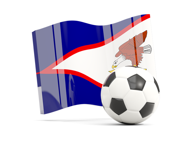 Soccerball with waving flag. Download flag icon of American Samoa at PNG format