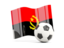 Angola. Soccerball with waving flag. Download icon.