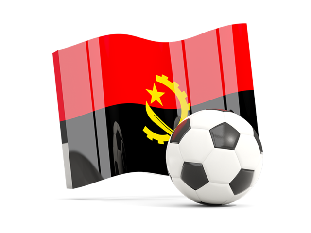 Soccerball with waving flag. Download flag icon of Angola at PNG format