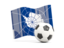 Antarctica. Soccerball with waving flag. Download icon.