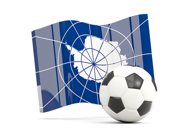Футбольный мяч с волнистым флагом. Скачать флаг. Антарктида
