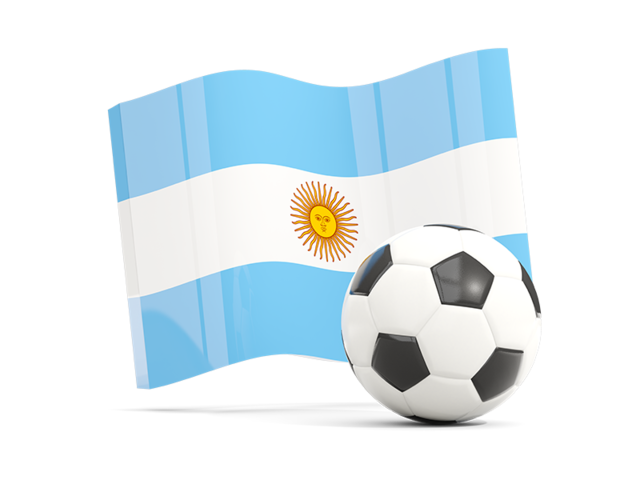 Футбольный мяч с волнистым флагом. Скачать флаг. Аргентина