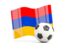 Armenia. Soccerball with waving flag. Download icon.