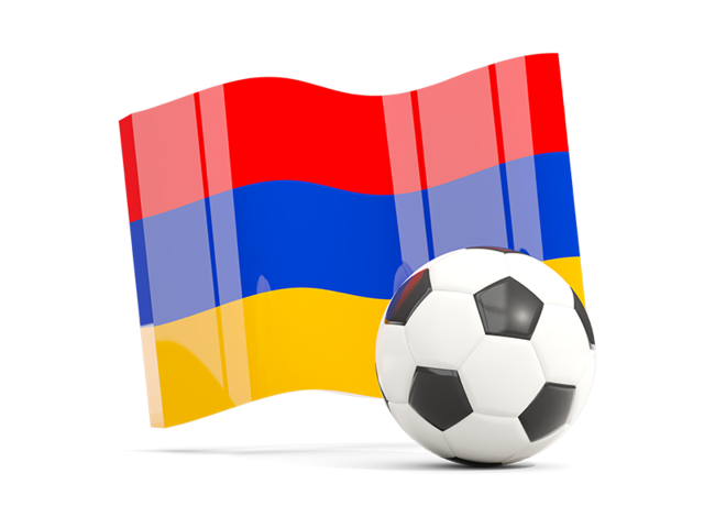 Soccerball with waving flag. Download flag icon of Armenia at PNG format
