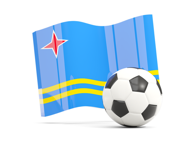 Soccerball with waving flag. Download flag icon of Aruba at PNG format