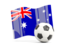 Australia. Soccerball with waving flag. Download icon.