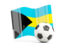 Bahamas. Soccerball with waving flag. Download icon.