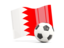 Bahrain. Soccerball with waving flag. Download icon.