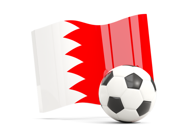 Soccerball with waving flag. Download flag icon of Bahrain at PNG format