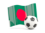 Bangladesh. Soccerball with waving flag. Download icon.