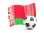 Belarus. Soccerball with waving flag. Download icon.