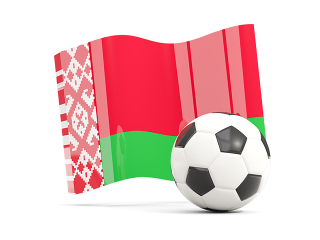 Футбольный мяч с волнистым флагом. Скачать флаг. Белоруссия
