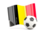 Belgium. Soccerball with waving flag. Download icon.