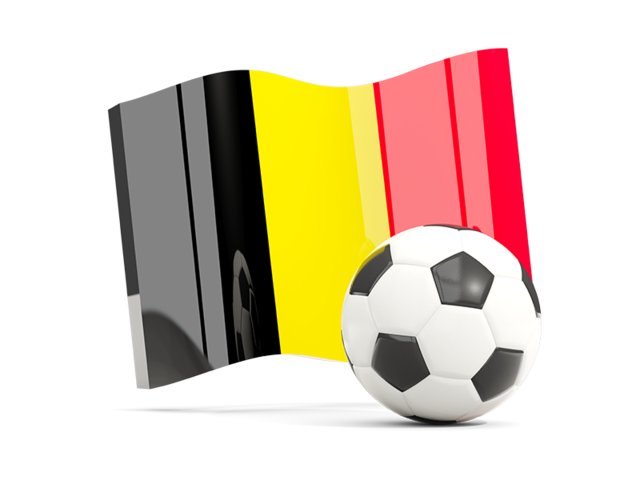 Soccerball with waving flag. Download flag icon of Belgium at PNG format