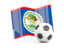 Belize. Soccerball with waving flag. Download icon.