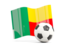 Benin. Soccerball with waving flag. Download icon.