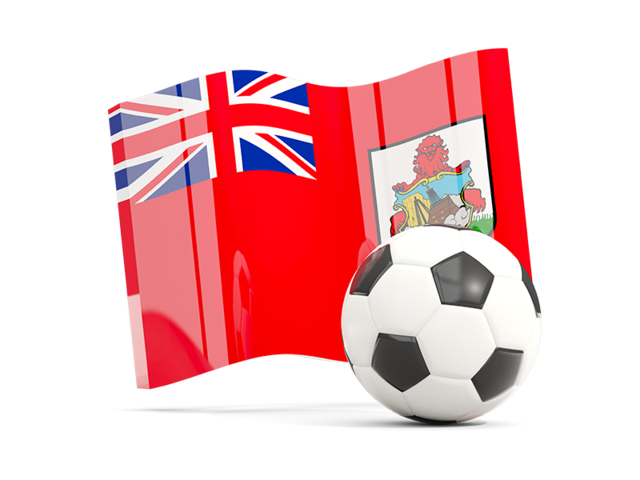 Soccerball with waving flag. Download flag icon of Bermuda at PNG format